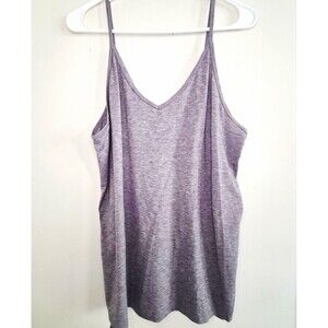 Athleta Womens Gray V-Neck Spaghetti Strap Cami Tank Lightweight Knit M